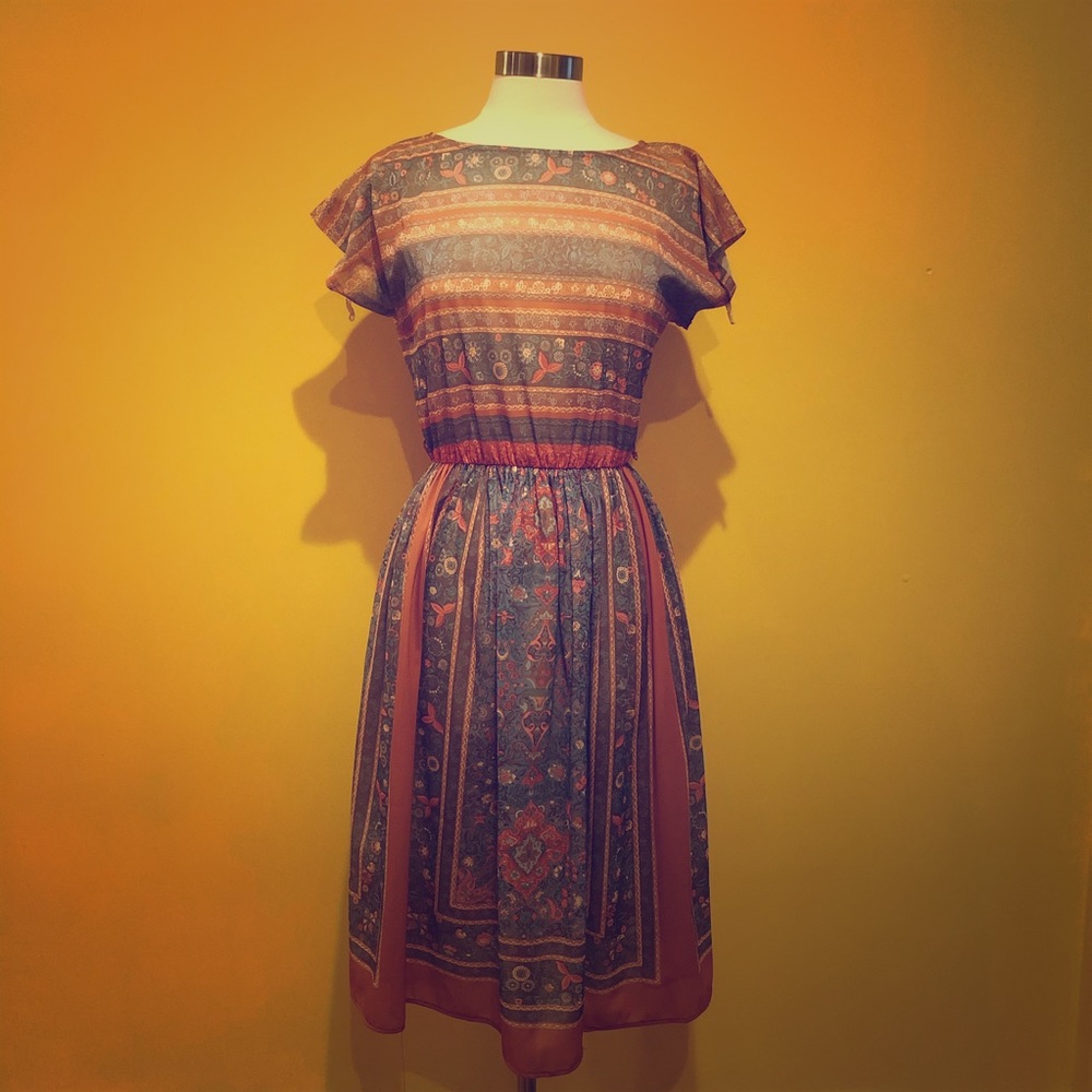 •Vintage• floral picnic dress